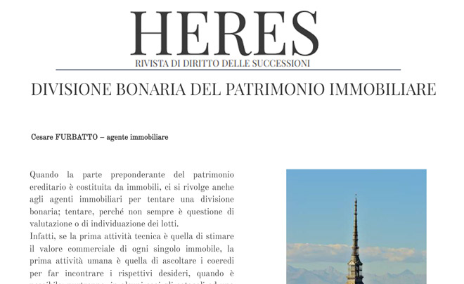 Divisione bonaria del patrimonio immobiliare